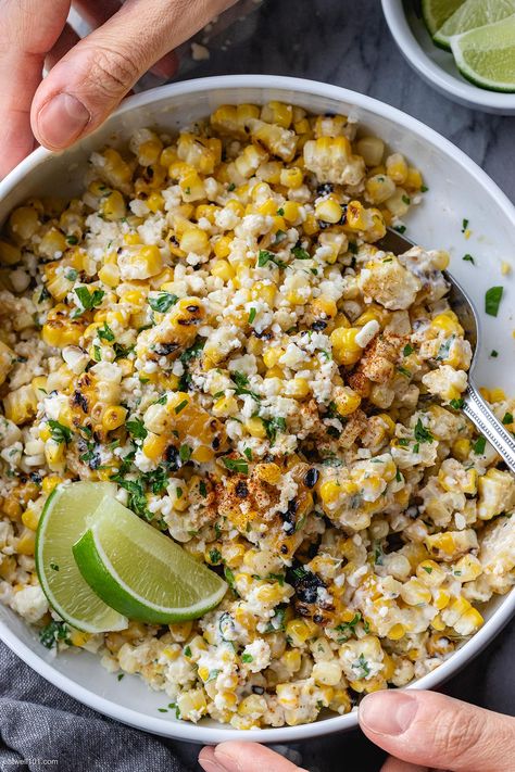 Mexican Street Corn Salad - #mexican #corn #salad #recipe #eatwell101 - This grilled mexican street corn salad salad bursts with flavors. It's a unique twist on the classic street corn recipe and the perfect side dish for your next summer get-together! - #recipe by #eatwell101® Street Corn Salad Recipe, Mexican Street Corn Salad Recipe, Street Corn Recipe, Street Corn Salad, Corn Salad Recipe, Mexican Corn Salad, Corn Side Dish, Grilled Corn Salad, Bbq Side Dishes