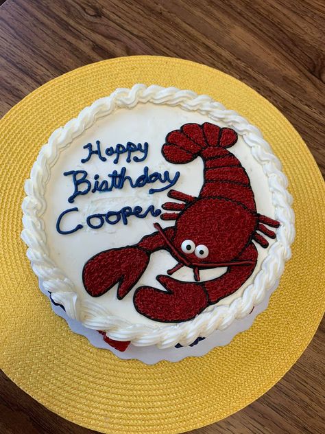 Lobster Birthday Cake, Lobster Birthday, Lobster Cakes, Lobster Cake, Crab Boil, Festive Desserts, Baking Ideas, Paw Patrol, Birthday Cakes