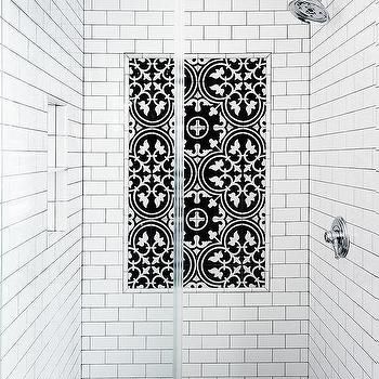 White And Black Cement Shower Tiles Design Ideas Mold In Bathroom, Shower Floor Tile, Tiled Shower, Master Bath Remodel, Bathroom Remodel Shower, Downstairs Bathroom, Upstairs Bathrooms, Bathroom Redo, Shower Stall