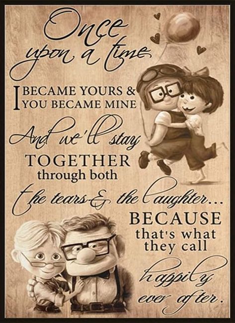 to My Wife Poster Carl and Ellie Once Upon a Time I Became Yours You Became Mine Vintage Metal Sign Retro Tin Sign Art Home Decoration for Living Room Shop Wall Decor 8x12inch Up Carl And Ellie, Carl And Ellie, Love My Husband Quotes, Retro Tin Signs, Man Cave Art, To My Wife, Decoration For Living Room, Love You The Most, Vintage Tin Signs