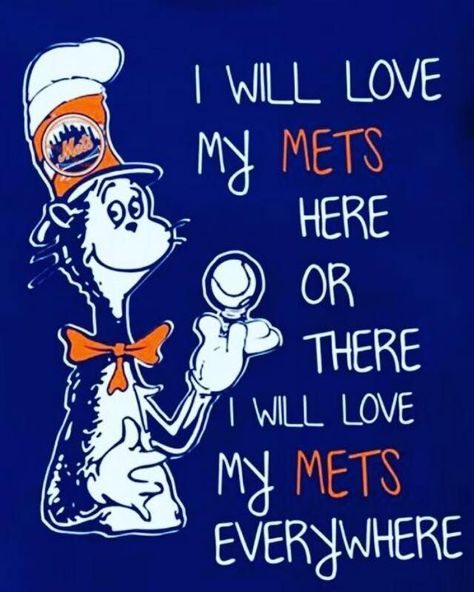 Dr. Seuss Ny Mets Logo, Ny Mets Baseball, New York Mets Logo, Mets Logo, Lets Go Mets, Baseball Helmet, Mets Baseball, Girly Movies, Mlb Logos