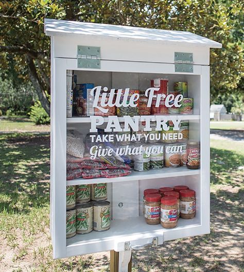 Free Food Pantry Ideas, Food Pantry Donations Ideas, Ways To Give Back To The Community, Blessing Box Plans, Blessings Box Ideas, Blessing Box Food Pantry, Blessing Box Ideas, Free Library Box Ideas, Free Library Ideas