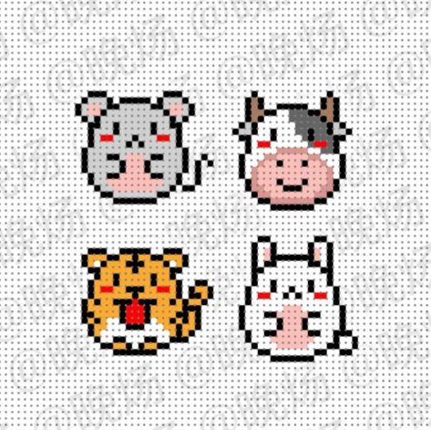 Kawaii Cross Stitch, Pixel Beads, Easy Perler Beads Ideas, Tiny Cross Stitch, Pixel Art Templates, Perler Bead Templates, Hama Bead, Motifs Perler, Pixel Art Grid