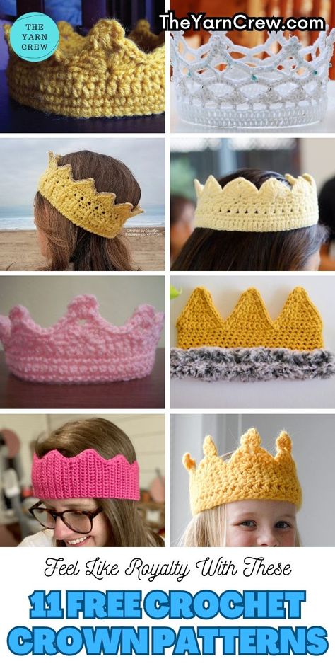 Get creative and channel your inner royalty with these adorable crown crochet patterns. Ideal for handmade gifts or photo props. Curated by The Yarn Crew. Crochet Crown Pattern, Crown Crochet, Crochet Crown, Mini Crown, Crown Pattern, Crochet Supplies, I Love This Yarn, Quick Crochet, Crochet Hat Pattern