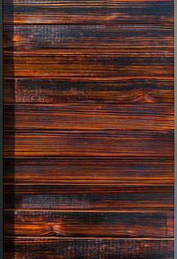 Cherry wood with shou-sugi-ban finish Burnt Wood Siding, Japanese Exterior, Charred Wood Siding, Burnt Wood Finish, Black Architecture, Torch Wood, Black Houses, Ancient Japanese Art, Burnt Wood