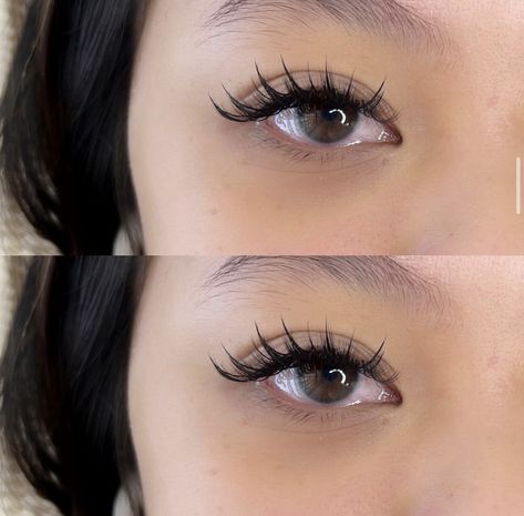 Lash Extensions With Glasses On, Natural Doll Eyelash Extensions, ต่อขนตา Wet Look, Lash Extensions Round Eyes, Eyelash Extensions For Asian Eyes, Monolid Lash Extensions, Japanese Lashes, Bottom Lash Extensions, Natural Fake Eyelashes