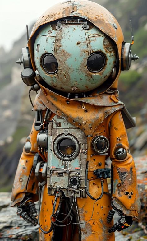 Steampunk Robots Concept, Scrap Robot Concept Art, Post Apocalyptic Robot, Famous Robots, Steam Punk Robot, Rusty Robot, Pirate Robot, Old Robot, Fantasy Robot