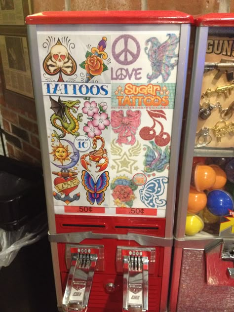 Tattoo Vending Machine, Interactive Art Ideas, Tattoo Shop Ideas, 2000s Art Style, 00s Childhood, Emo 90s, Loser Core, Tattoo Maker, Gender And Sexuality