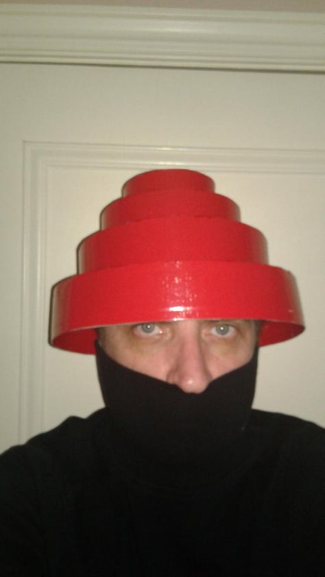 Devo Power Dome Hat / Helmet : 9 Steps - Instructables Devo Hat Diy, Devo Costume Diy, Devo Hats, Devo Costume, Devo Hat, Pirate Halloween Decorations, Lids Hat, Hat Template, Sewing Challenge