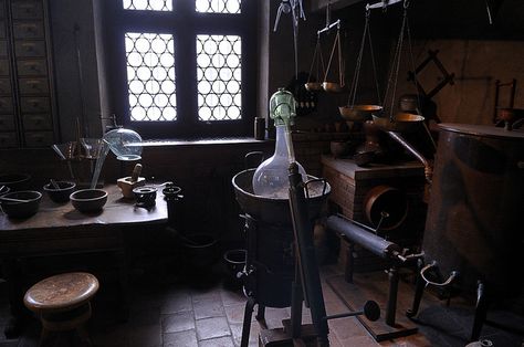 Medieval Laboratory, Teachers Room, Victor Frankenstein, Medical Instruments, Mad Science, Hedge Witch, Medieval World, Medicine Bottles, Holy Ghost