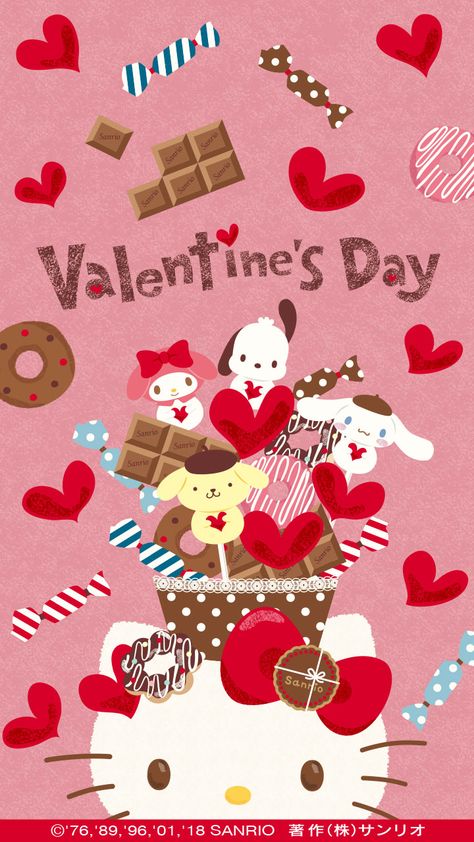 Valentines Hello Kitty Wallpaper, 2023 Home Interior, Kawaii Valentine, Valentines Wallpaper Iphone, Dining Room Design Ideas, Living Room Dining Table, My Melody Wallpaper, Charmmy Kitty, Hello Kitty Images