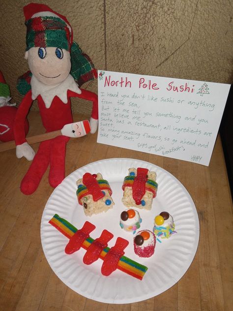 Elf On The Shelf Sushi, Elf Fun, Sushi Restaurants, Yule, Winter Time, Elf On The Shelf, Elf, Christmas