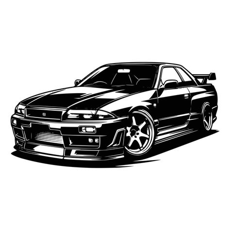 jdm car illustration Jdm Art, Car Vector Illustration, Jdm Drift, Automotive Illustration, Car Vector, Car Illustration, Logo Banners, Drift Cars, Jdm Cars