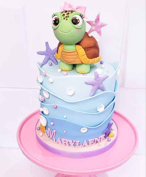 Turtle Cake Design, Turtle Cake Ideas, Special Cake Design, Turtle Cakes, Sea Turtle Cake, Turtle Birthday Cake, Turtle Baby Shower, Ocean Cakes, Turtle Cake