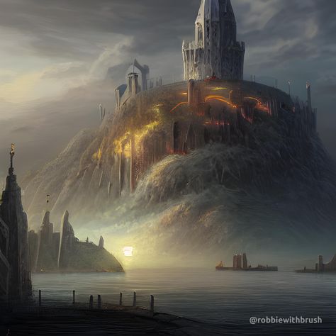 Citadel on an immense floating island #conceptart #digitalart #beginnerartist #art #illustration #artist #artwork #digitaldrawing #fanart #scifi #fantasy #Citadel #immense #floating #island Fantasy Citadel, Island Fortress, Npc Art, Space Wolf, Floating Islands, Artwork Wallpaper, Floating Island, Space Wolves, Cityscape Art