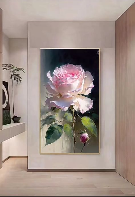 Gold Art Painting, Flower Art Drawing, Flower Painting Canvas, Painting Wall Decor, Art Gallery Wallpaper, 수채화 그림, Plaster Art, Flower Art Images, Rose Art