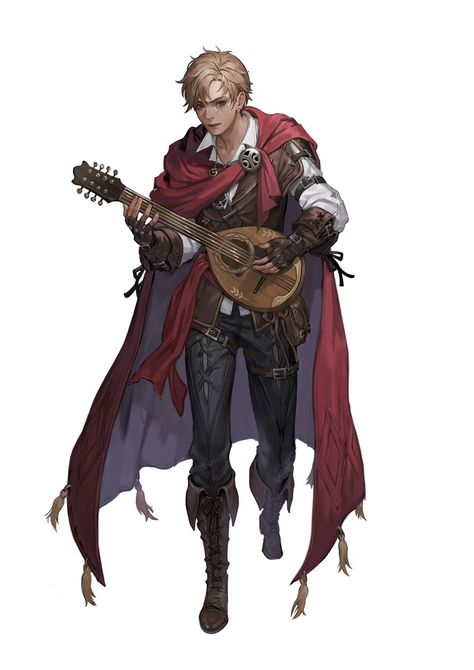 Dnd Bard, Pathfinder Character, Semi Realism, Fantasy Heroes, Male Character, Dungeons And Dragons Characters, Dnd Art, Dungeons And Dragons Homebrew, Fantasy Male