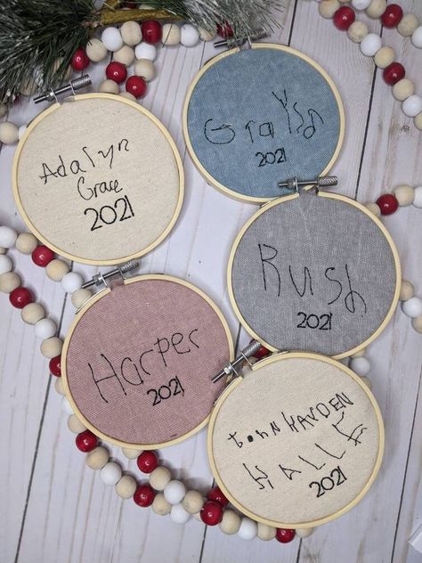 Embroidery Ornament, Embroidery Ornaments, Custom Ornaments, Preschool Christmas, 12 December, Linen Color, Custom Ornament, Keepsake Ornaments, Baby Crafts