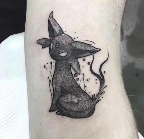 Skeleton Pokemon Tattoo, Pokemon Tattoo Umbreon, Tattoo Ideas Trending, Espeon Tattoo Design, Umbreon Tattoo Ideas, Pokemon Couple Tattoos, Umbreon And Espeon Tattoo, Matching Pokemon Tattoos, Leafeon Tattoo