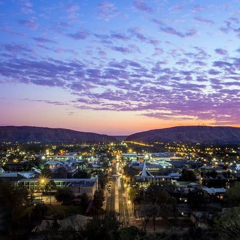 Purple Hour, Alice Springs Australia, Spring City, Alice Springs, Northern Territory, Island Home, The Purple, City Lights, Beautiful World