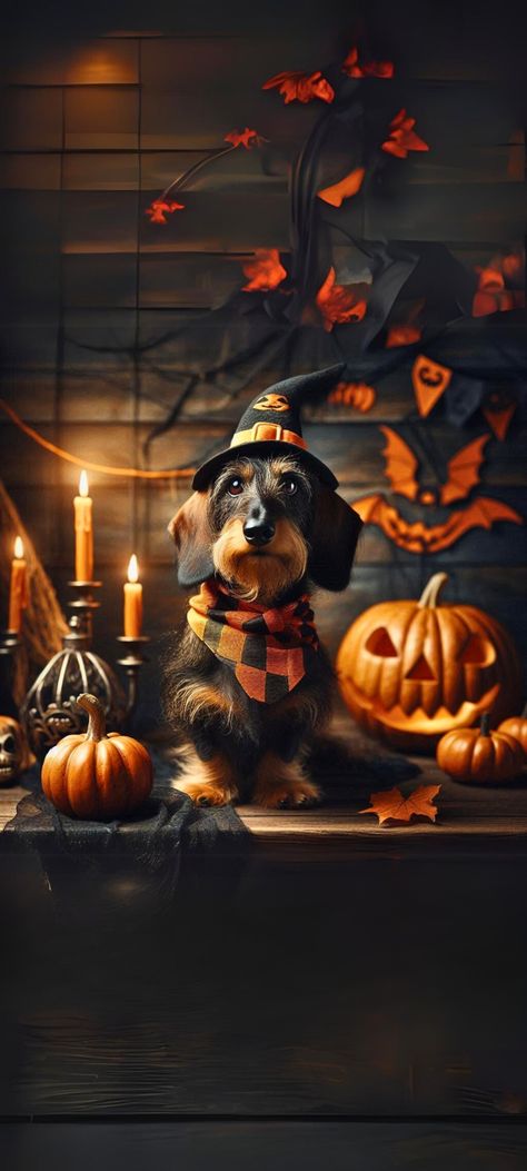 Wirehaired Dachshund Puppy, Dachshund Wallpaper, Halloween Dachshund, Dachshund Halloween, Home Lock Screen, Wire Haired Dachshund, Dachshund Puppies, Dachshund Puppy, Puppy Care