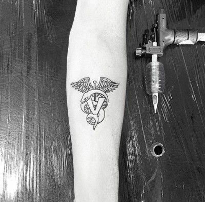 Veterinary Medicine Tattoo, Veterinary Technician Tattoo, Veterinarian Tattoo, Vet Tech Tattoo, Geometric Pattern Tattoo, Veterinary Caduceus, Caduceus Tattoo, Simbols Tattoo, Tech Tattoo