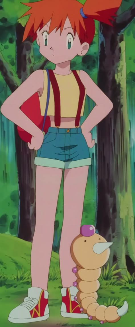 Misty Wallpaper Pokemon, Misty Cosplay Pokemon, Misty Pokemon Costume, Misty Day Outfits, Pokemon Character Design, Weedle Pokemon, Pokémon Cartoon, Bloom Cosplay, Dti Characters