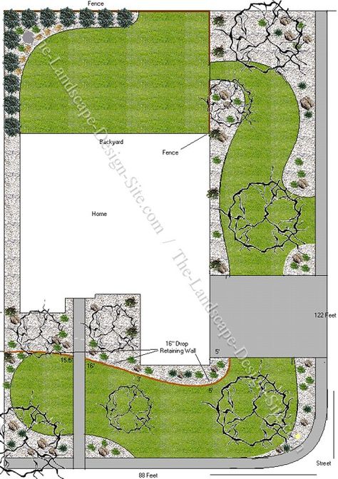 Landscaping A Corner Lot Front Yard Corner Lot Landscaping, Southwest Landscaping, Corner Landscaping, Xeriscape Ideas, Southwest Landscape, Side Yards, Front Yard Landscape, Front Yard Landscaping Simple, Front Yard Design