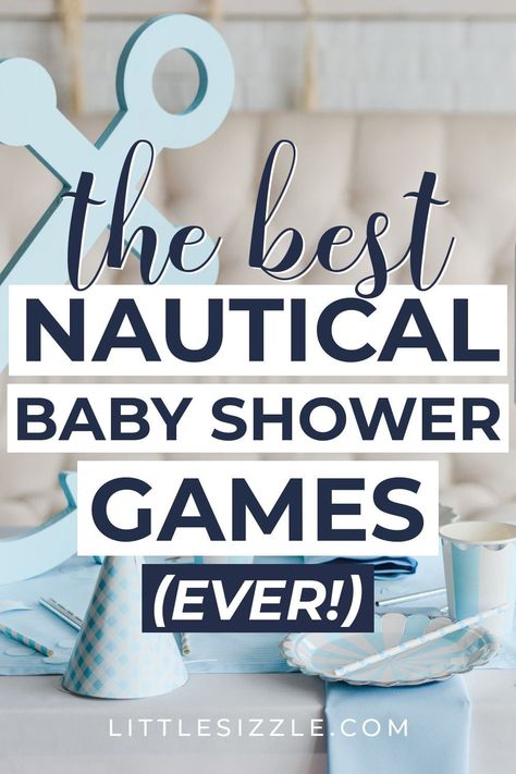 Get your crew aboard and celebrate the arrival of a little boy with a nautical theme baby shower. It's perfect for any sea-loving mom-to-be. Our stylish navy and white baby shower printables includes all the items you need to make the perfect announcement and to entertain your guests during the party. Finish off your nautical baby shower with gorgeous table signs. #nauticalthemebabyshower #nauticalbabyshowergames #summerbabyshowerideas #boybabyshowergames #ahoyitsaboy Nautical Baby Shower Games, Baby Shower Nautical Theme Boy, Nautical Boy Baby Shower Ideas, Sailboat Baby Shower Theme, Baby Shower Sea Theme, Ahoy Its A Boy Baby Shower Ideas, Coastal Baby Shower Theme, Nautical Baby Shower Boy Invitations, Nautical Baby Shower Food