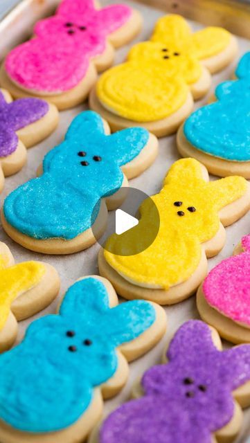 Jennifer Switzer on Instagram: "Easter Bunny Cutout Sugar Cookies! A nod to the classic peep, these buttery soft sugar cookies are topped with marshmallow buttercream frosting, sparkling sugar, and chocolate piped-on dots for their eyes and noses. They’re super cute and very yummy! 

Hop on over to my @beyond.the.butter bio for the clickable recipe 🐇 or google ‘beyond the butter bunny cookies’ https://beyondthebutter.com/easter-bunny-cut-out-sugar-cookies/

#sugarcookies #easterbunny #cookies #beyondthebutter #marshmallows" Easter Bunny Cutout, Marshmallow Buttercream Frosting, Bunny Cutout, Marshmallow Buttercream, Easter Sweets, Soft Sugar, Bunny Cookies, Soft Sugar Cookies, Cutout Sugar Cookies