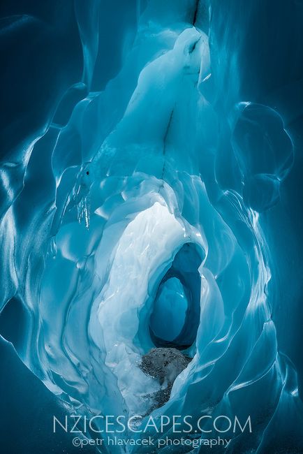 Amazing textures and shapes of blue ice tunnel, cave on Franz Josef Glacier, Westland National Park, West Coast, World Heritage Area, South ... Ice Tunnel, Ice Drawing, Franz Josef Glacier, Ice Caves, Ice Cave, Blue Ice, Winter Pictures, Environment Concept Art, World Heritage