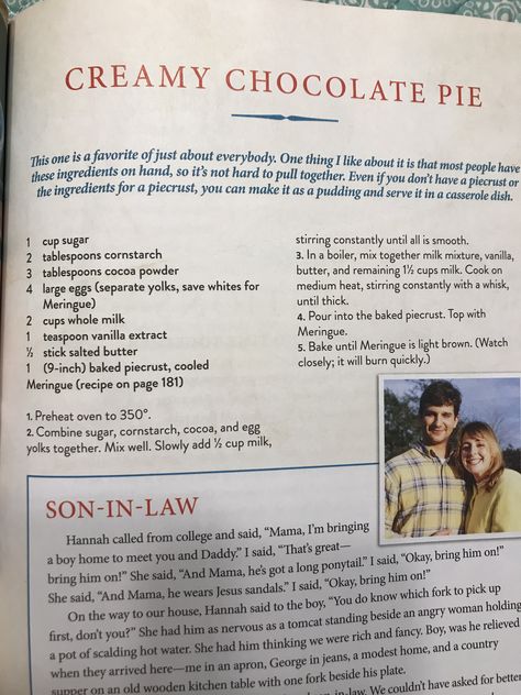 Brenda Gantt Chocolate Pie, Brenda Gnatt, Brenda Gantt Recipes, Hot Fudge Pie, Swiss Cake, Fried Recipes, Southern Cooking Recipes, Cheese Homemade, Fudge Pie