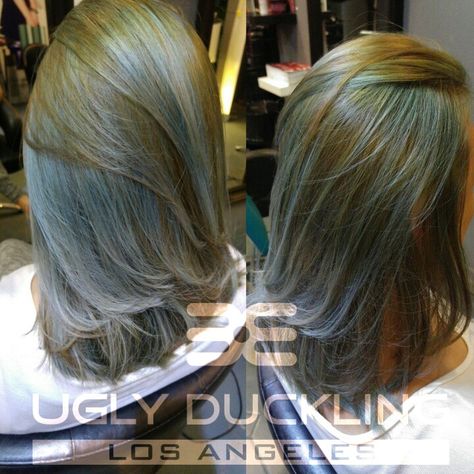 ash blue & green ash on asian hair#hairstyling#sgsalon#salonforhair#h4ufme#hairbestiessg#hairbesties#hairbestiesasian#asianhair#asianblonde#blondehair#ashblonde#ashgreen#hairmesdeavenue#copperblonde#blonde#pastelcolor#crazycolor#sghairfair#red#highlights#babylights#softcolor#sunkissedcolor#haircolorspecialist#udbeauty#uglyducklingsg#hermesfan#hermes#mucota#brownash#blueash#ashblue#ash#balayage#ombre Refresh Haircut, Ash Green Hair Color, Haircuts Inspiration, Bridesmaid Hair Curly, Balayage Hair Grey, Ash Balayage, Highlights Babylights, Babylights Hair, Grey Ombre Hair