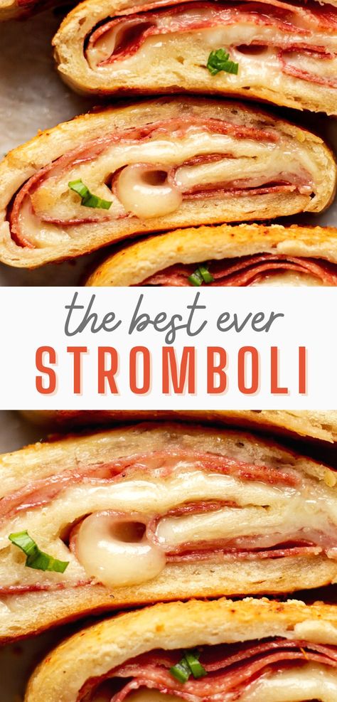 stromboli recipe Authentic Italian Stromboli Recipe, Homemade Stromboli Recipe, Italian Stromboli Recipe, Stromboli Recipe Pepperoni, Stromboli Dough Recipe, Pepperoni Stromboli, Stromboli Dough, Italian Stromboli, Appetizer Recipes Easy