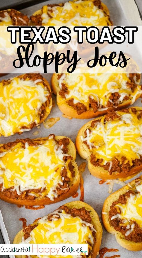 Garlic Bread Cheese Steak Sloppy Joes, Sloppy Joe With Cheese, Manwich Sloppy Joes Garlic Bread, Sloppy Joe Recipe On Garlic Bread, Grilled Cheese Sloppy Joe Sandwich, Open Faced Cheesy Sloppy Joes On Garlic Bread, Cheesy Sloppy Joe Garlic Bread, Sloppy Joe Texas Toast Recipe, Sloppy Joe Breadsticks