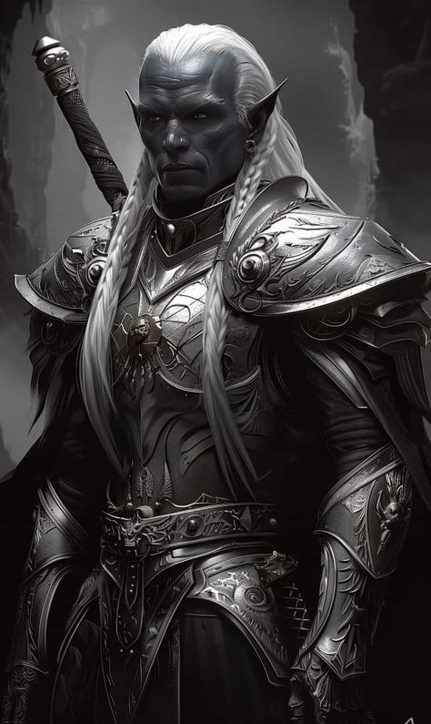 Drow Art, Mroczny Elf, Elf Armor, Hero Quest, Half Drow, Elf Warrior, Dnd Character Art, Elves Fantasy, Dark Elves