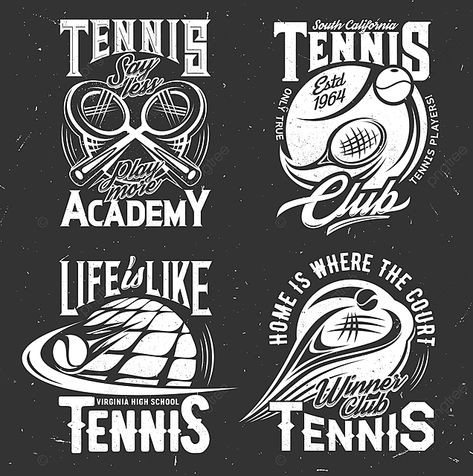 Tennis Tshirts Design, School Sports Shirts, Tennis Drawing, Tennis Logo, Tshirt Prints, Sport Vector, Retro Logo Design, Sport Shirt Design, Vintage Logos