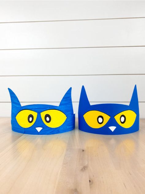 Cat Headband Craft, Pete The Cat Headband, Cat Crafts For Kids, Activities For Kindergarten Children, Pete The Cat Costume, Kids Diy Crafts, Cat Headband, Headband Crafts, Kids Craft Supplies