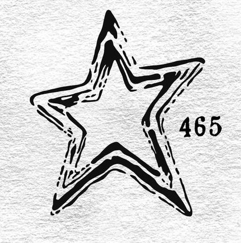 Art Deco Stars, Chrome Star Tattoo, New Years Tattoo, Intuition Tattoos, Traditional Tattoo Star, Abstract Star Tattoo, Redbull Tattoo, Star Tattoo Aesthetic, Stars Graphic Design