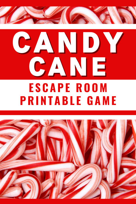 Candy Cane Escape Room Printable Game Escape Room Printable, Candy Cane Game, Christmas Mystery, It Game, Team Building Events, Printable Game, Game Ideas, Printable Games, Christmas Games