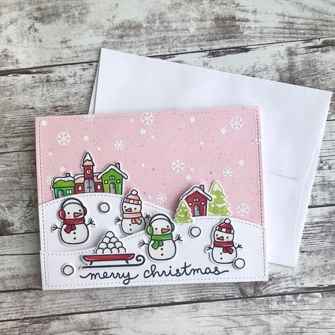 Lawnfawn Cards, First Christmas Card, Penny Black Cards, Lawn Fawn Stamps, Lawn Fawn Cards, Winter Village, My First Christmas, Card Board, Cards Ideas