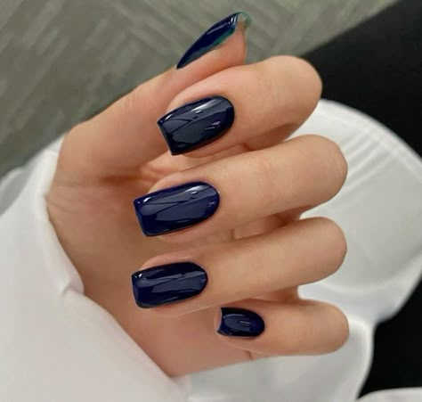 Navy Nails, Smink Inspiration, Basic Nails, Casual Nails, Makijaż Smokey Eye, Classy Acrylic Nails, Her Nails, Cat Eye Nails, New Nails