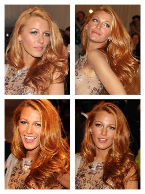 I WANT/NEED this hair colour 😍 Blake Lively Strawberry Blonde Hair, Strawberry Blonde Hair Blake Lively, Celebs With Strawberry Blonde Hair, Vibrant Strawberry Blonde Hair, Strawberry Blonde Nicole Kidman, Lindsay Lohan Strawberry Blonde, Blake Lovely, Pretty Redhead, Peach Hair