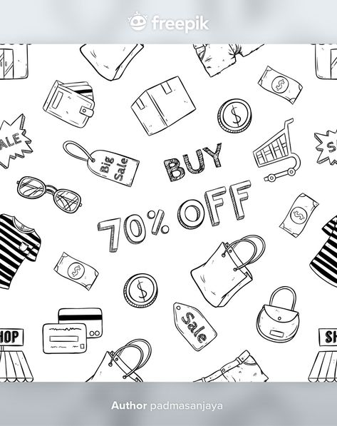 Doodle e commerce online shopping icons ... | Premium Vector #Freepik #vector #background #pattern #sale #gift E Commerce Background Images, Commerce Subject, Office Wall Graphics, Creative School Project Ideas, Shop Icon, Website Backgrounds, Online Shopping, Wall Graphics, School Projects