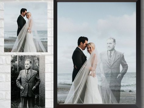 Combine Pictures, Loss Of Father, Print Center, Memorial Signs, Custom Family Portrait, Photo Memories, Loving Memory, Creative Wedding, Original Photo