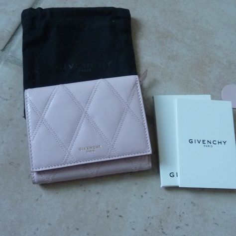 *New* Msrp Of $545.00 + Tax. With Givenchy Dust Bag, Model/Price Card Shown Givenchy 'Gv3' Quilted Leather Tri-Fold Wallet, Pink Luxe Leather Wallet In A Quilted Finish With Signature Goldtone Embossed Logo. Open Top With Tab Closure Goldtone Hardware "Givenchy Paris" Logo Text At Front Exterior Zip Pocket Interior Flap-Top Pouch Interior Card Slots Leather Lining Leather Made In Italy Size: 4.25"W X 3.5"H Givenchy Gv3, Girl Zone, Givenchy Bag, Paris Logo, Quilted Wallet, Givenchy Paris, Bag Model, Logo Text, Fold Wallet