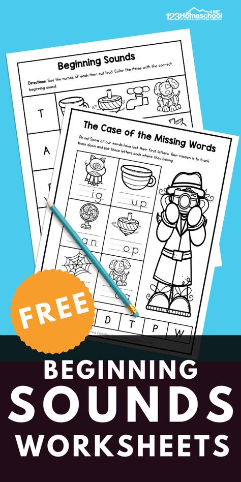 Sound Worksheets For Kindergarten, Beginning Sound Worksheets, Initial Sounds Worksheets, Beginning Sounds Activities, Letter Sound Games, Sounds Worksheet, Kindergarten Phonics Activities, Phonics Puzzles, Sounds Activities