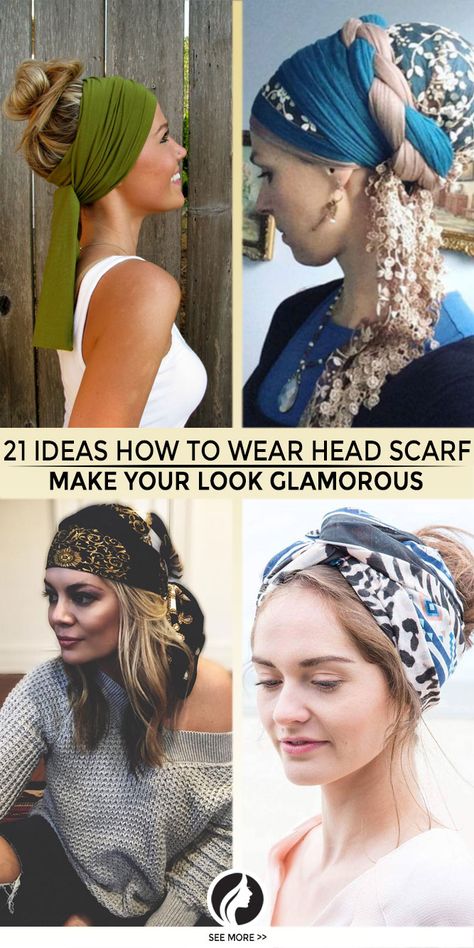 Fortune Teller Head Scarf, Head Scarf Wrap Styles, Boho Scarf Hairstyles, Headscarf Styles Boho, Hair Scarves How To Wear, Tie A Head Scarf Tutorials, Head Scarf Styles Boho, Head Scarfs Ideas, Ways To Wear A Head Scarf