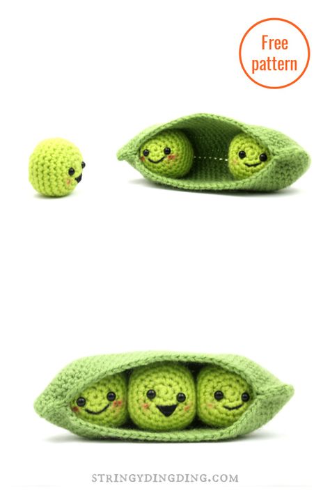 Peas In A Pod Crochet Pattern Free, Crochet Pea Pod, Pea Pod Crochet, Sweet Pea Crochet Pattern, Crochet Pea Pod Pattern Free, Pea Pod Crochet Pattern Free, Crochet Peas In A Pod Pattern Free, Peas Crochet, Crochet Quick Projects