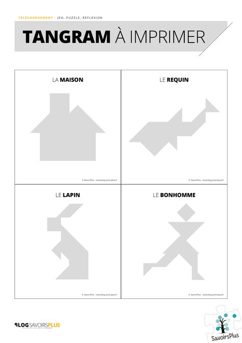 Téléchargement – Tangram à imprimer – Le blog SavoirsPlus Home Decor Decals